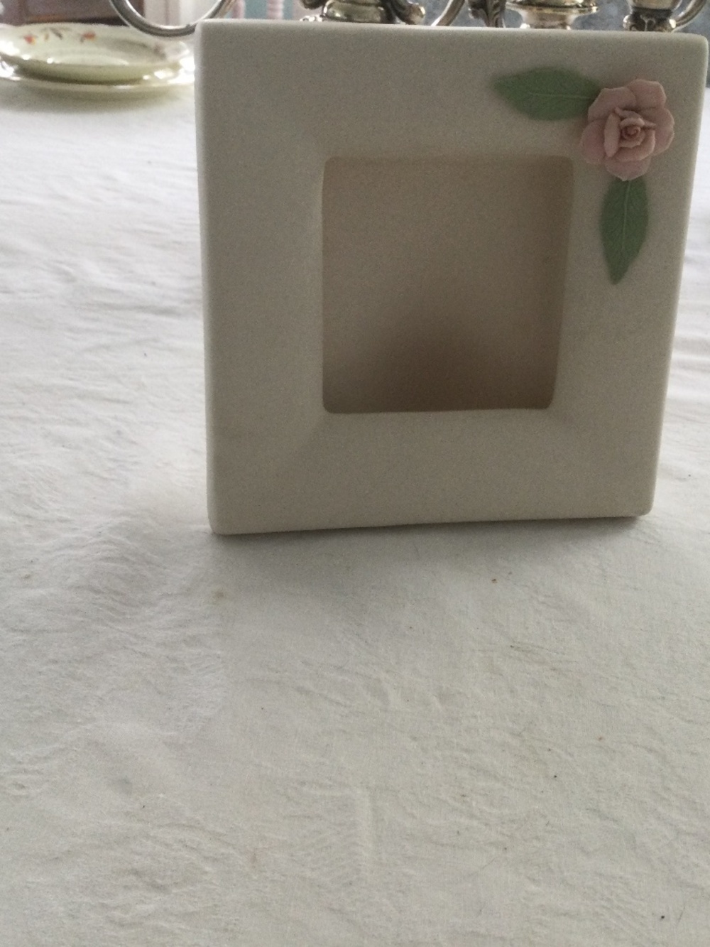Pelican Porcelain Picture Frame with A Rose